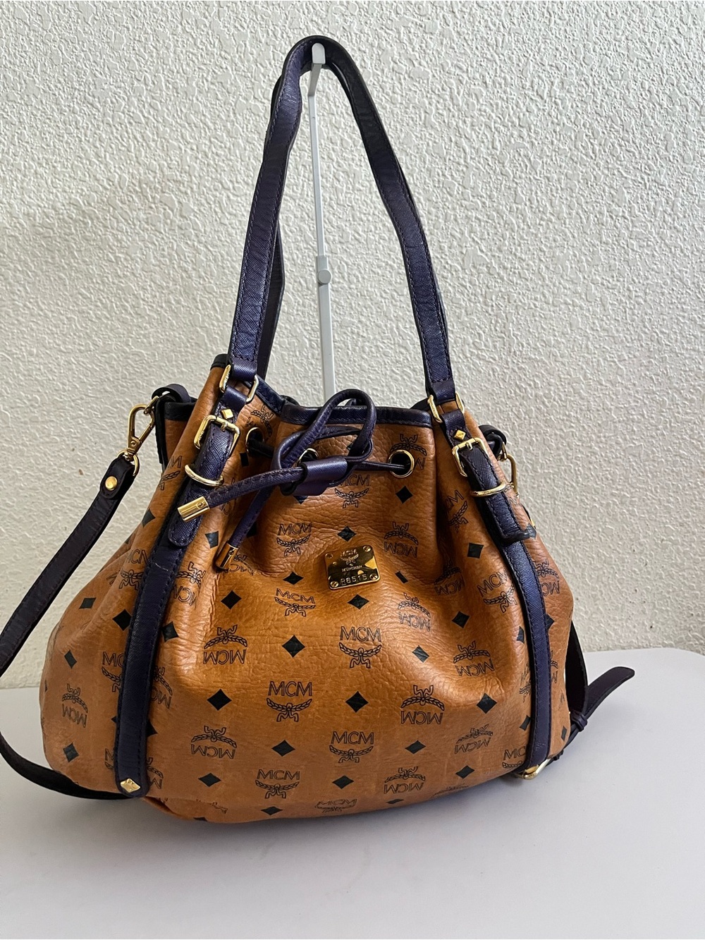 MCM drawstring shoulder bag